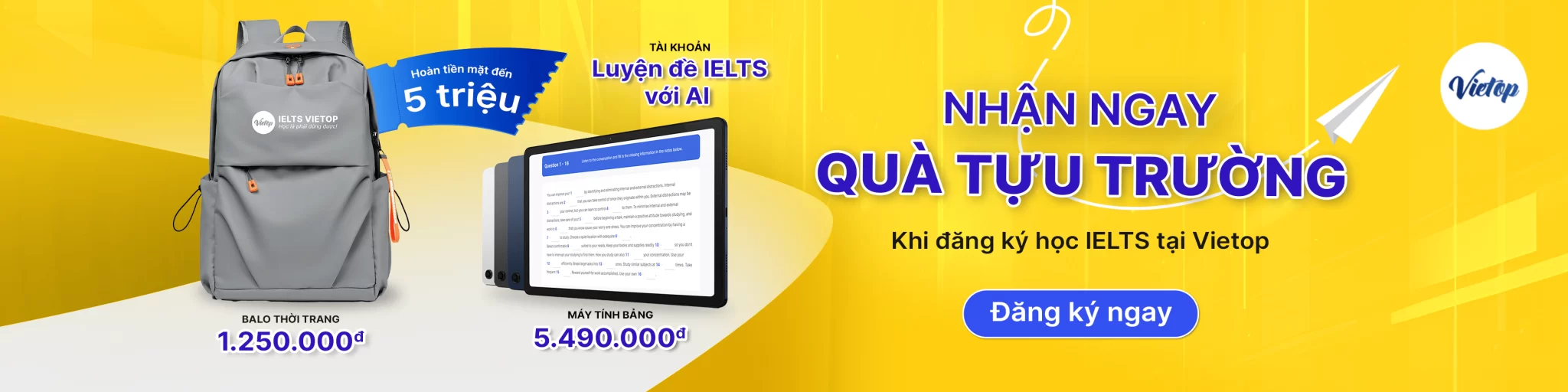 Back to school IELTS Vietop